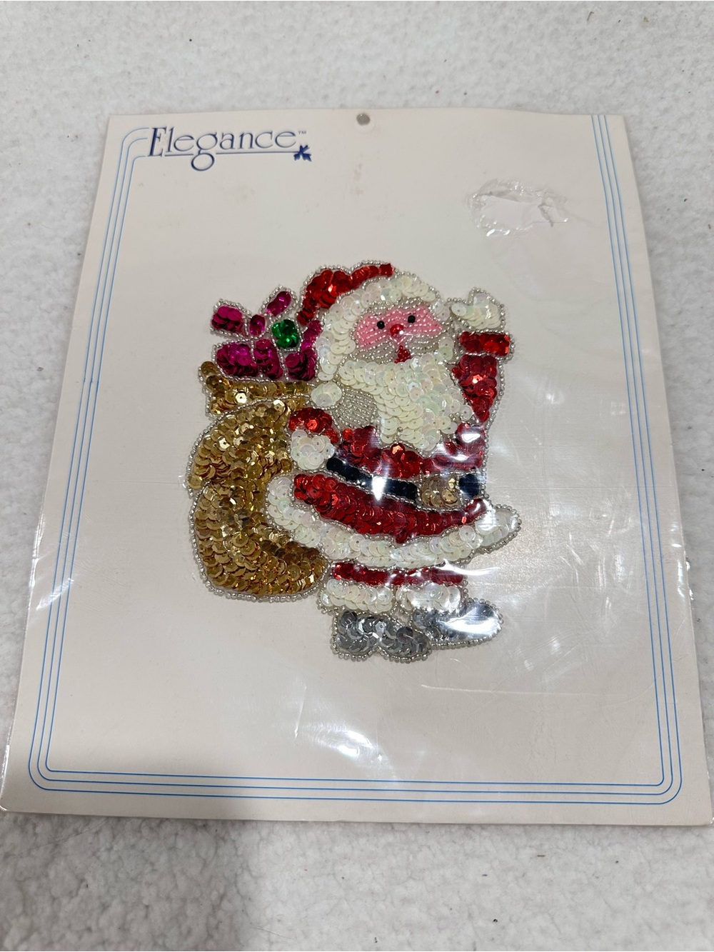 Vintage Santa Sequin Appliqué